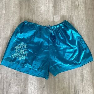 Secret Treasures Vintage Blue Embroidered Shorts